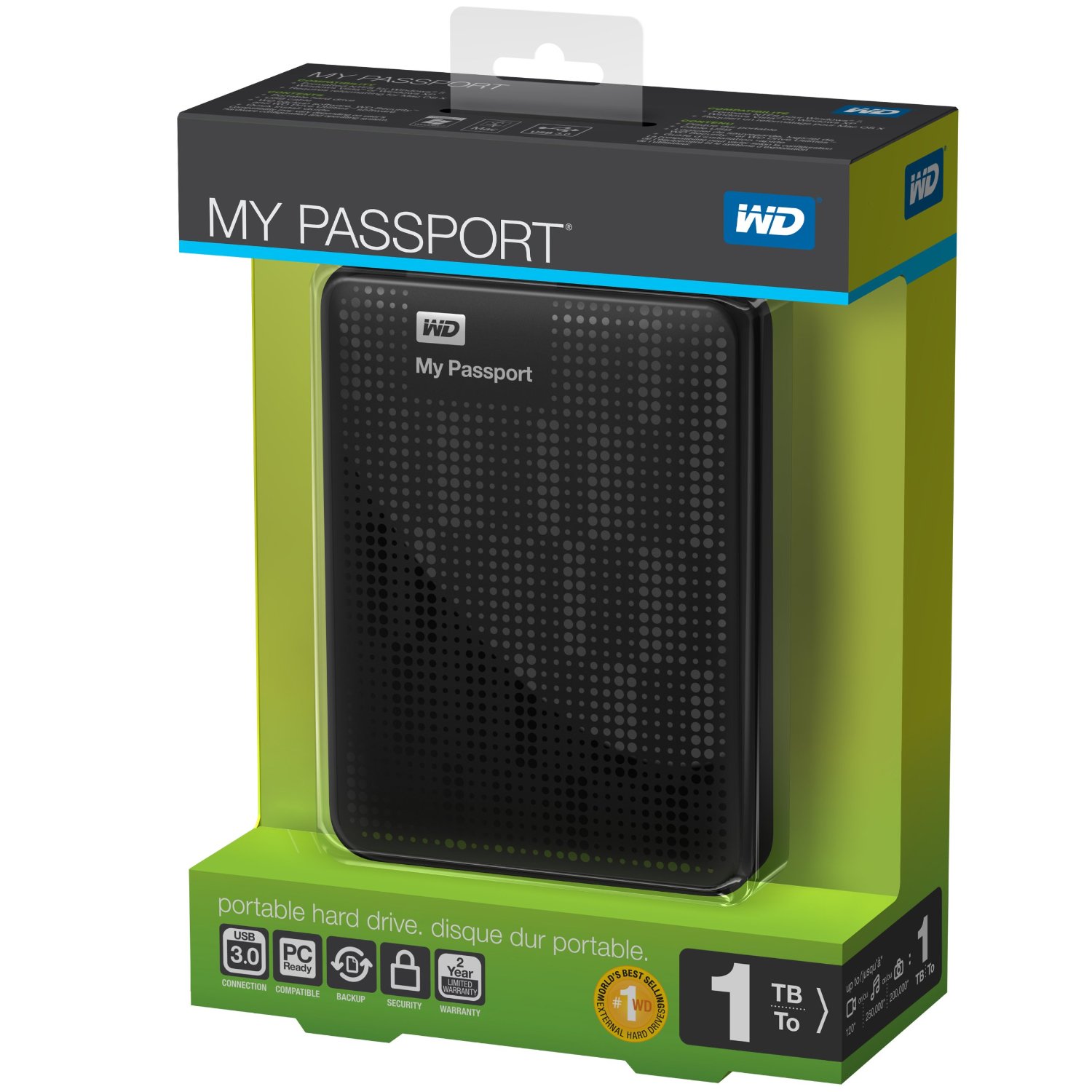 WD My Passport 1TB Portable External Hard Drive SEALED  large image 0
