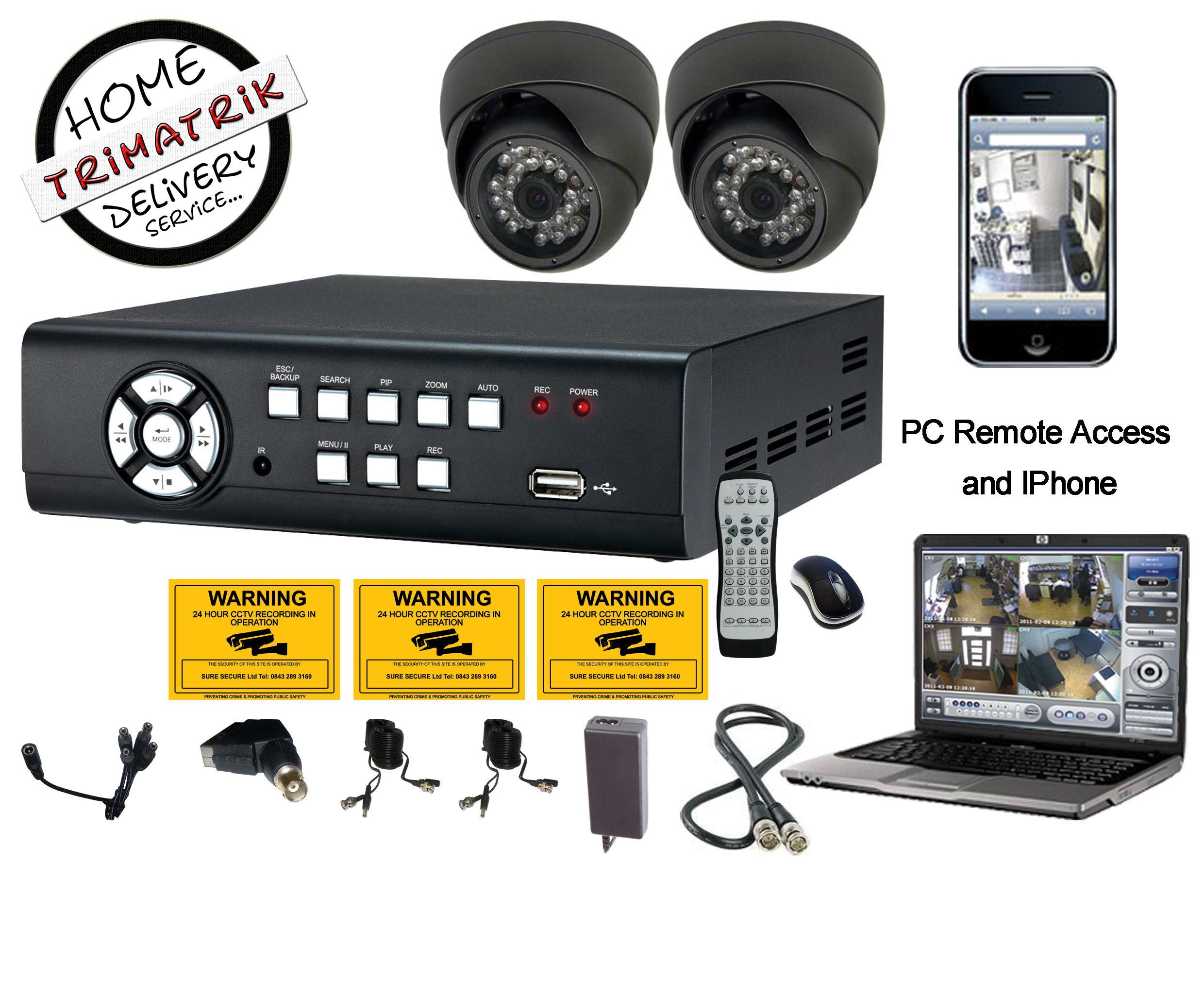 2 CCTV Avtech Cameras with 4 channel PC Based DVR large image 0