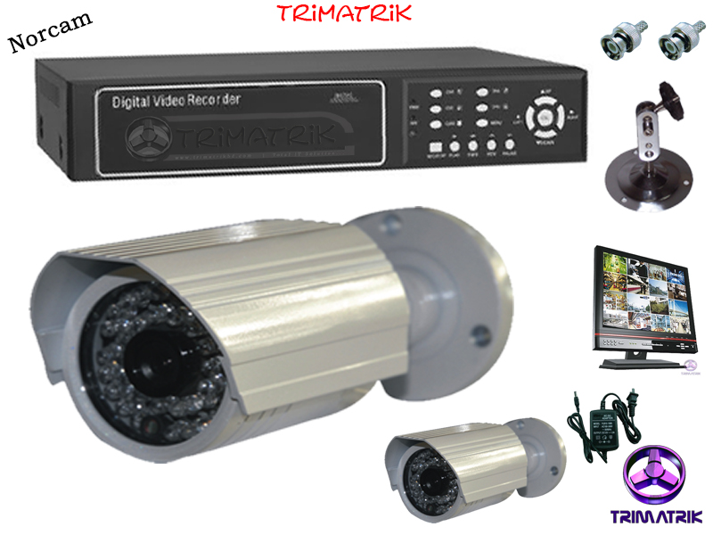 2 CCTV NorCam Camera with 4 Channel Standalone DVR large image 0