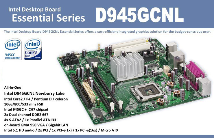 Intel D945GCNL Essential Series Motherboard large image 0