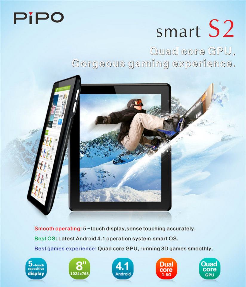 PIPO S2 Android 4.1 Dual-Core 1.6GHz large image 0