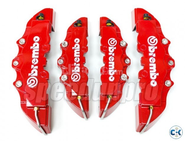 Red Brembo Style Universal Disc Brake Caliper Covers large image 0