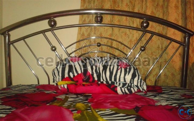 Stainless Steel Double Bed with Mattress large image 0