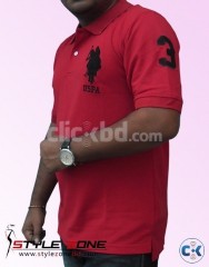 Men s Red Color US Polo T-shirt