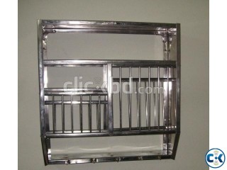 Stainless steel wall-mounted plate rack