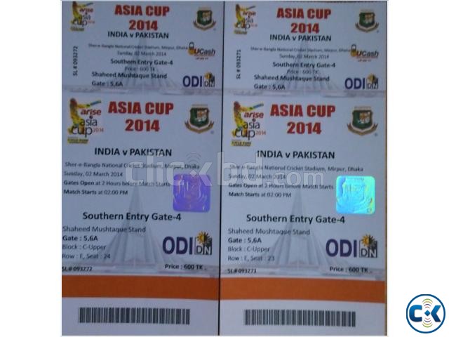 Asia cup INDIA vs PAKISTAN tickets for sale large image 0