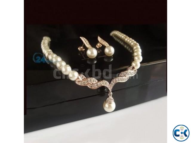 Glass Pearl Set Gold Plated large image 0