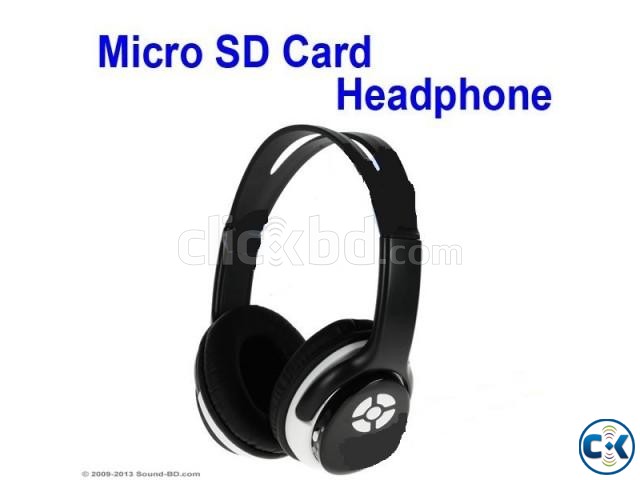 WIRELESS MICRO SD CARD HEADPHONE WITH FM BLACK  large image 0