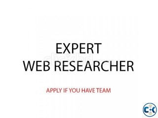 Need web researcher and Data entry team
