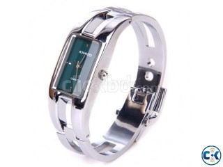 Silver Quartz Women Bangle Bracelet Wrist Watch