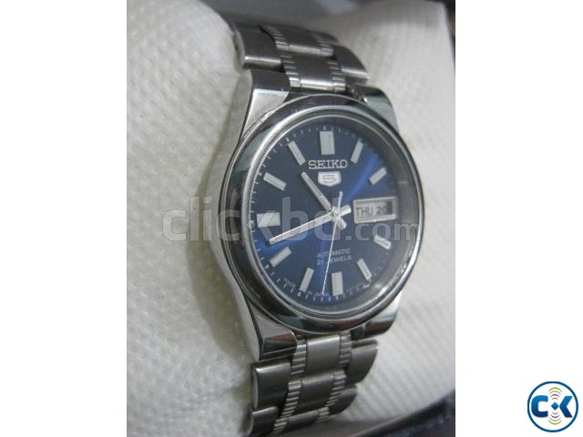 Seiko 5 watch royel blue dial large image 0