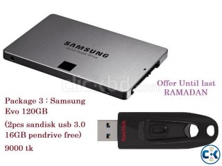 Samsung Evo 120 Gb Sandisk 16 GB Pendrive