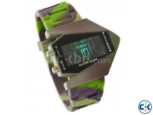 Army color LED watch large image 0