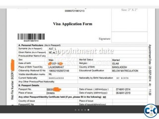 Indian Visa E token Appointment date ..