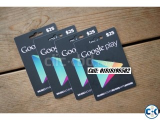 google play store gift card Google play card available in BD