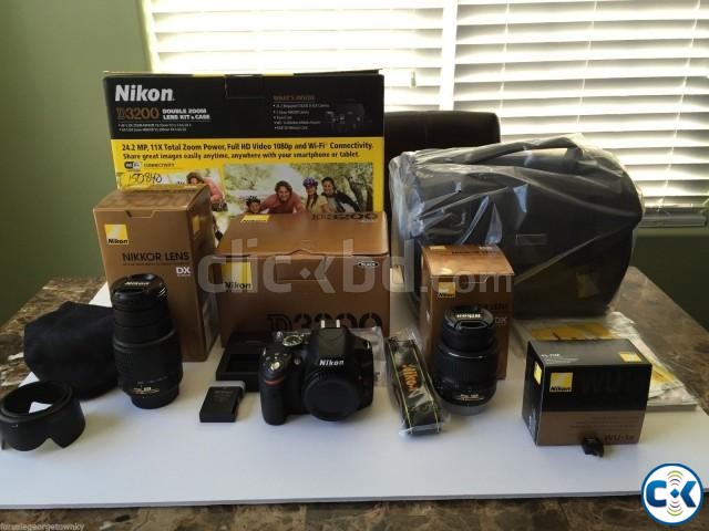 Nikon D3200 DSLR Bundle with 2 Lens. large image 0