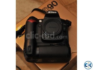 Nikon D90 with battery grip lens flash