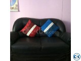 5-Seater Black leather Sofa set