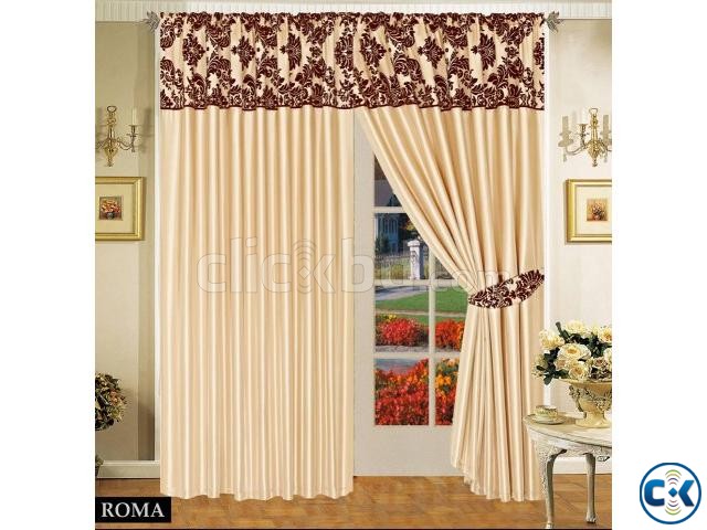 LUXURIOUS FULLY LINED ITALIAN CURTAINS CREAM BROWN 90 x90  large image 0