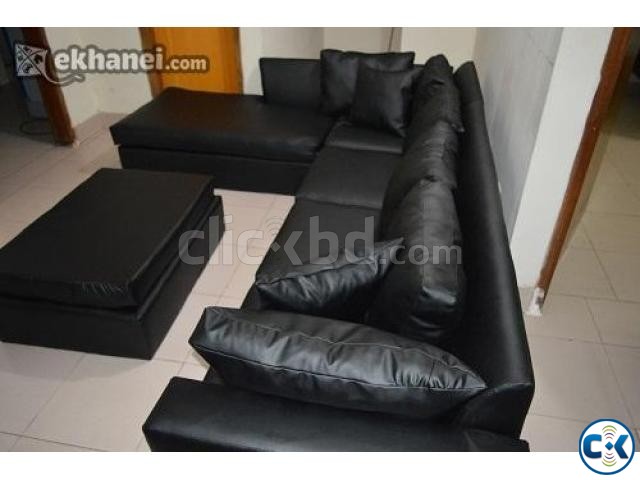 brand new full black color sofa large image 0