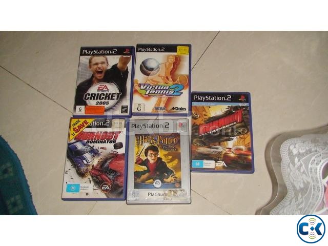original sony ps2 with 6 game large image 0