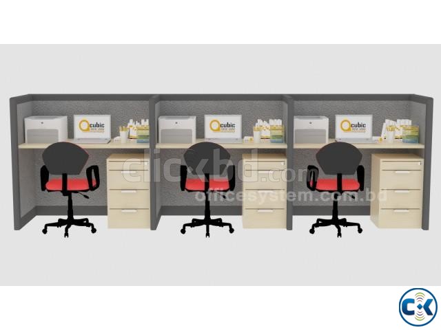 Office workstation for 3 person large image 0