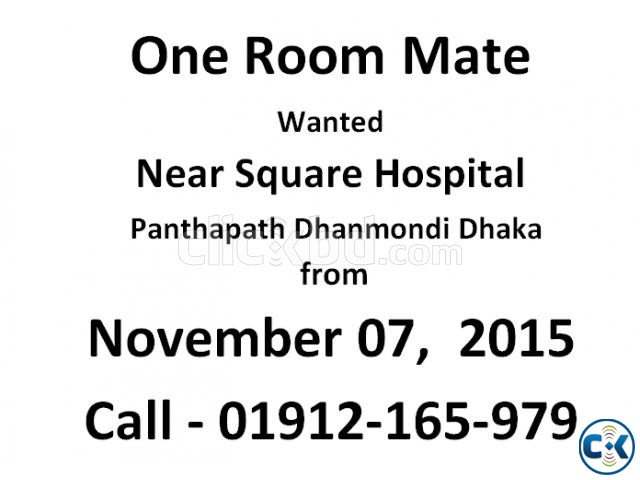 01 ONE Room Mate Required Panthapath Dhanmondi Dhaka large image 0