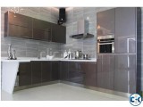 High glossy tempered glass kitchen