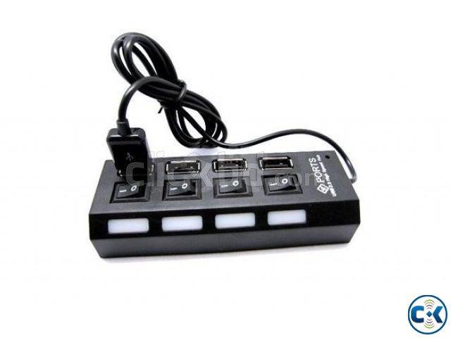 High Speed 4 Port USB 2.0 HUB ON OFF Sharing Switch For Lap large image 0