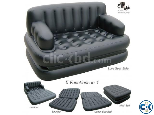 5 in 1 Inflatable Double Air Bed cum Sofa Chair large image 0