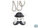 Mustache Locket with Chain..man and woman.