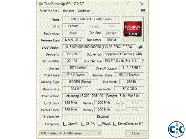 Sapphire Radeon HD 7850 1GB DDR5 large image 0