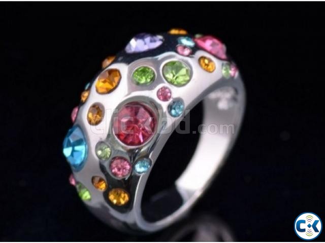 Colorful Crystal Shiny Diamond Rings Valentine s Offer  large image 0