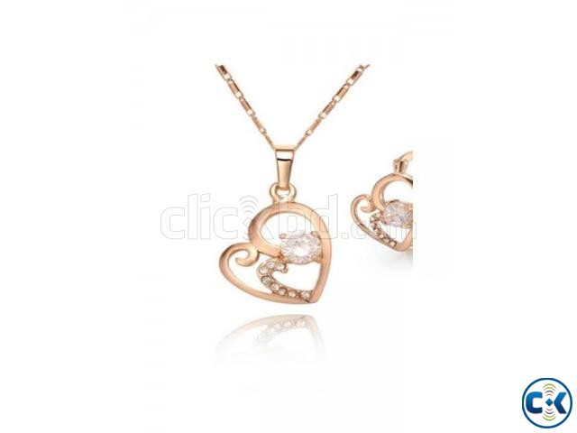 real heart gold plated heart jewellery necklace large image 0