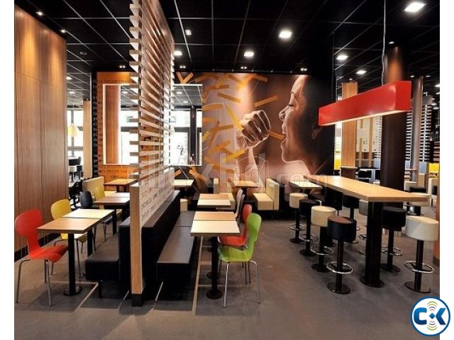 Modern Fast Food Restaurant Interior large image 0