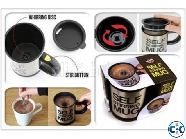 Self Stirring Mug With Lid For Coffee Tea Cup large image 0