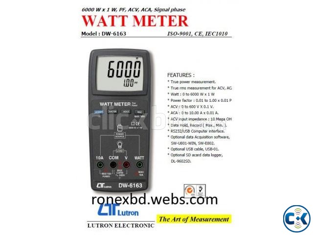 Digital Watt Meter LUTRON DW-6163 large image 0
