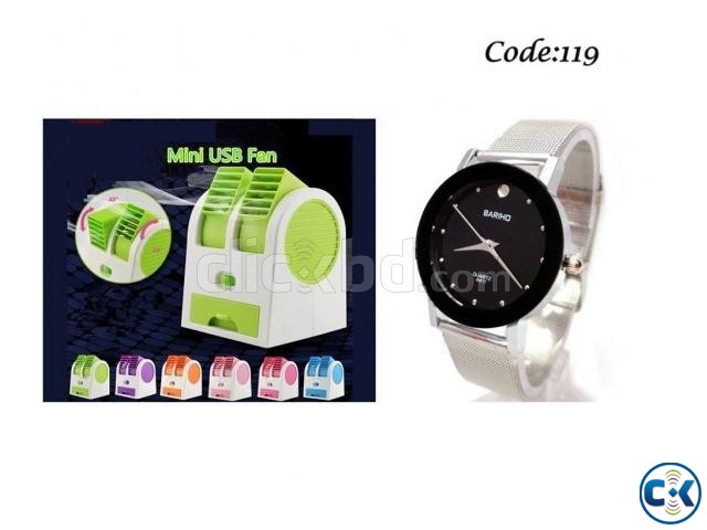 Combo Offer - USB mini Air Cooler Bariho Women s Wrist Watch large image 0