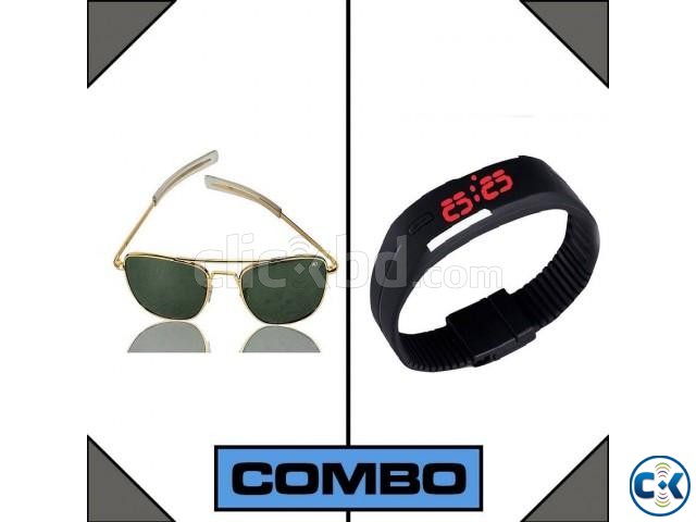 LED Watch and AO Men s Sunglasses Combo large image 0