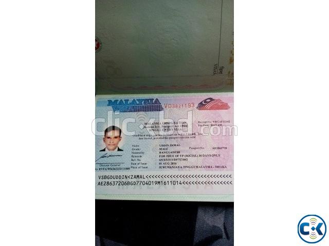 সাদা পাসপোর্টে মালায়শিয়ার ভিসা Malaysia Visa Blank Passport large image 0
