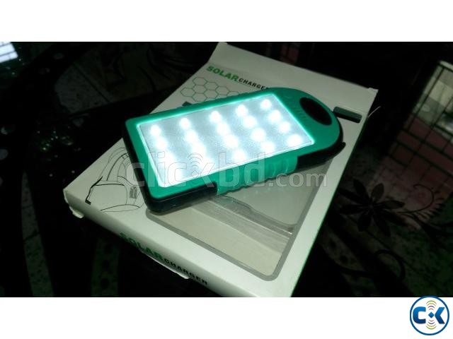Waterproof dual USB Solar PowerBank with 20 Led Light large image 0