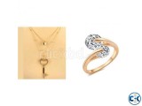 Women s Stone Crafted Necklace Rose Gold Plat Ring.