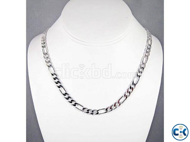 Finish Silver Figaro Chain Necklace. large image 0