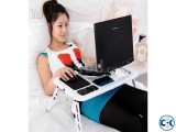 Portable Laptop E-Table with Cooler Pen Glass holder