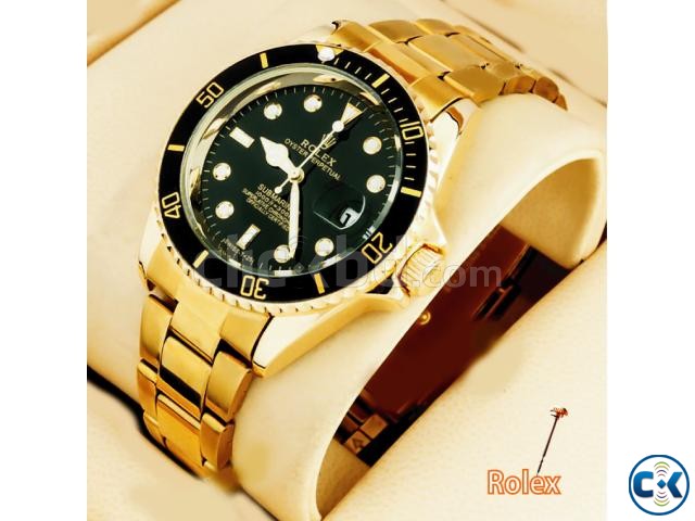Rolex Golden Chain with Black Dialer large image 0