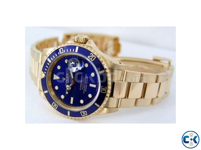 Rolex Blue Dialer with Golden Chain large image 0