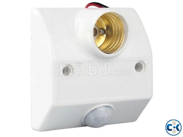 Motion Sensor Automatic Light Lamp Bulb Holder - White large image 0