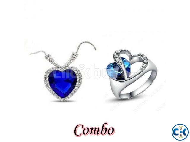 Heart shape Necklace and Heart Shape Finger Ring Combo large image 0