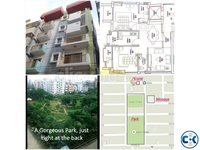 Flat for rent Uttara sector 13 beside park  large image 0
