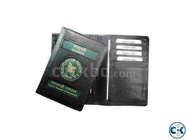 Genuine Black Leather Passport Cover large image 0